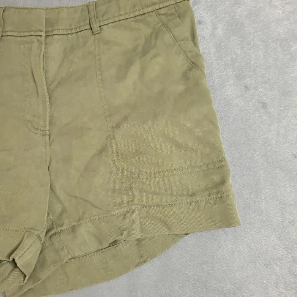 WHITE HOUSE BLACK MARKET SHORTS Women 8 GREEN LYOCELL POCKET CASUAL WEAR WHBM 5